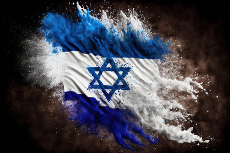 Image of color powder splash and explosion abstract art . Admirable Generative AI image .の素材