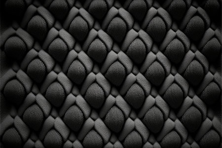 Abstract art of textured black fabric for clothing. Concept of wavy textile material with whole background. Finest generative AI.の素材