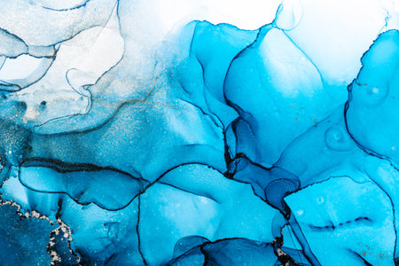 Marble ink abstract art from exquisite original painting for abstract background . Painting was painted on high quality paper texture to create smooth marble background pattern of ombre alcohol ink .の写真素材