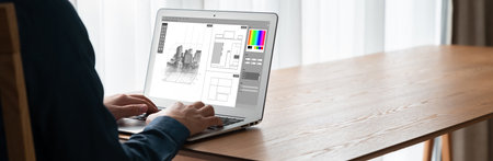 Architectural design modish software application for architect business and professional designerの写真素材