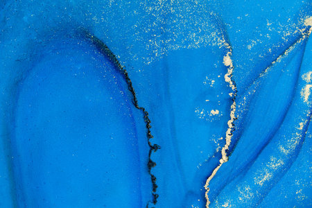 Original artwork photo of marble ink abstract art. High resolution photograph from exemplary original painting. Abstract painting was painted on HQ paper texture to create smooth marbling pattern.の写真素材