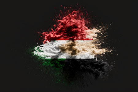 Image of color powder splash and explosion abstract art . Admirable Generative AI image .の素材