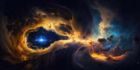background of an infinite space with stars, galaxies, nebular. superlative generative AI image.の素材
