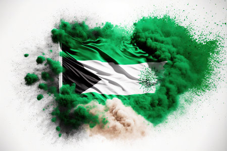 Image of color powder splash and explosion abstract art . Admirable Generative AI image .の素材