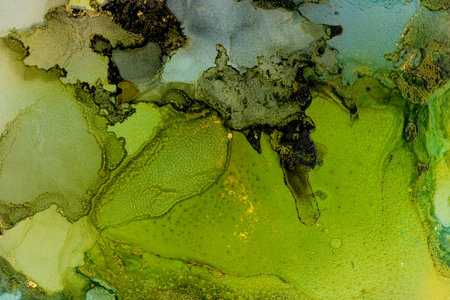 Original artwork photo of marble ink abstract art. High resolution photograph from exemplary original painting. Abstract painting was painted on HQ paper texture to create smooth marbling pattern.の写真素材