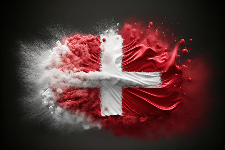 Image of color powder splash and explosion abstract art . Admirable Generative AI image .の素材