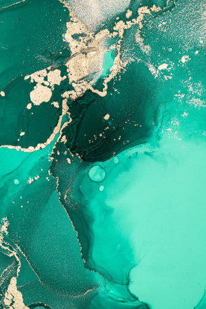 Original artwork photo of marble ink abstract art. High resolution photograph from exemplary original painting. Abstract painting was painted on HQ paper texture to create smooth marbling pattern.の写真素材