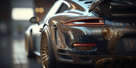 structure design hologram of a sports car. superlative generative AI image.の素材