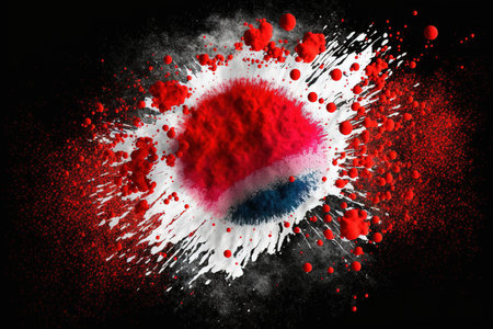 Image of color powder splash and explosion abstract art . Admirable Generative AI image .の素材