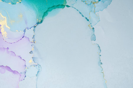 Original artwork photo of marble ink abstract art. High resolution photograph from exemplary original painting. Abstract painting was painted on HQ paper texture to create smooth marbling pattern.の写真素材