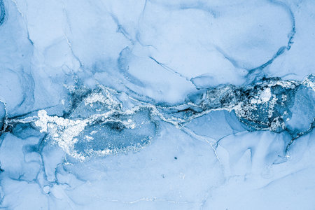 Original artwork photo of marble ink abstract art. High resolution photograph from exemplary original painting. Abstract painting was painted on HQ paper texture to create smooth marbling pattern.の写真素材