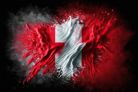 Image of color powder splash and explosion abstract art . Admirable Generative AI image .の素材