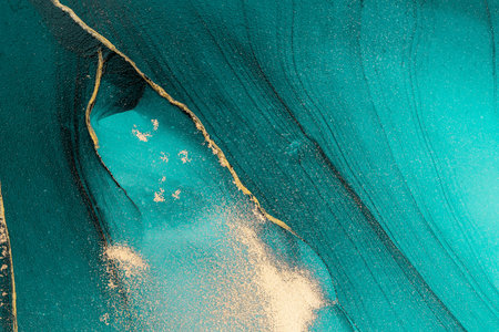 Original artwork photo of marble ink abstract art. High resolution photograph from exemplary original painting. Abstract painting was painted on HQ paper texture to create smooth marbling pattern.の写真素材