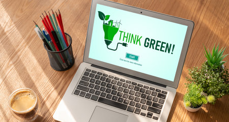 Green business transformation for modish corporate business to thank green marketing strategyの写真素材
