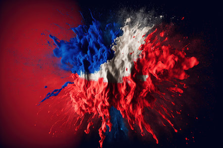 Image of color powder splash and explosion abstract art . Admirable Generative AI image .の素材