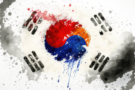 Image of watercolor splash and explosion abstract art . Admirable Generative AI image .の素材