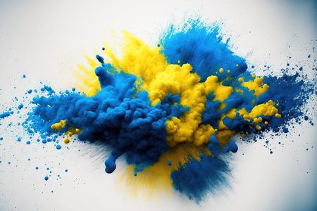 Image of color powder splash and explosion abstract art . Admirable Generative AI image .の素材