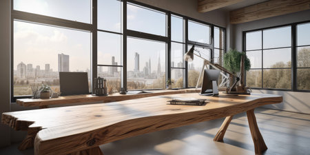 Home office interior design in modern style with working spaceの素材