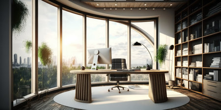 Home office interior design in modern style with working spaceの素材