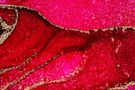 Original artwork photo of marble ink abstract art. High resolution photograph from exemplary original painting. Abstract painting was painted on HQ paper texture to create smooth marbling pattern.の写真素材
