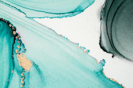 Original artwork photo of marble ink abstract art. High resolution photograph from exemplary original painting. Abstract painting was painted on HQ paper texture to create smooth marbling pattern.の写真素材