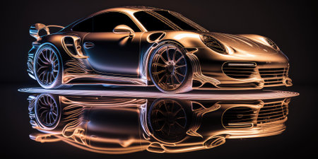 structure design hologram of a sports car. superlative generative AI image.の素材