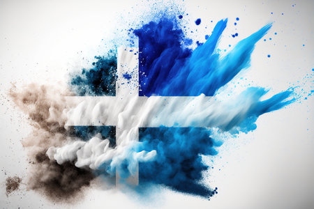 Image of color powder splash and explosion abstract art . Admirable Generative AI image .の素材