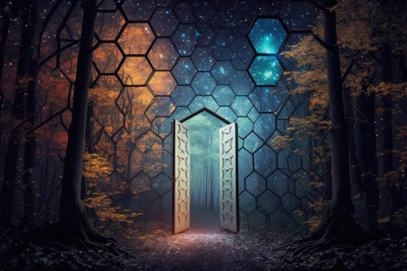 Mystery paranormal dark gate to the dream of eternity soul. distinct generative AI image.の素材