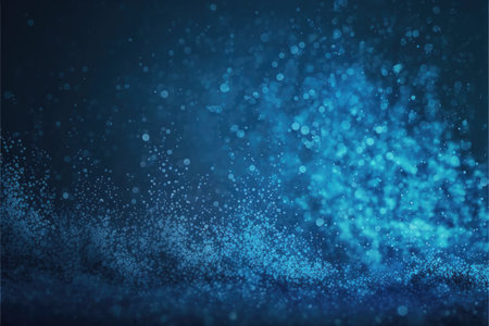 Falling abstract background dusky of bokeh full frame creativity of blue droplet from spray water dot. Abstract of blue dot pouring dusky. Finest generative AI.の素材