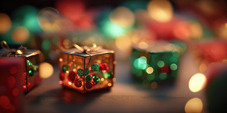 well wrapped gift box from shopping for new year present celebrationの素材