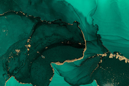 Original artwork photo of marble ink abstract art. High resolution photograph from exemplary original painting. Abstract painting was painted on HQ paper texture to create smooth marbling pattern.の写真素材