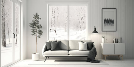 luxurious interior elegant design in modern house. superlative generative AI image.の素材