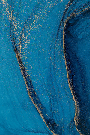 Original artwork photo of marble ink abstract art. High resolution photograph from exemplary original painting. Abstract painting was painted on HQ paper texture to create smooth marbling pattern.の写真素材