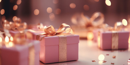 well wrapped gift box from shopping for new year present celebrationの素材