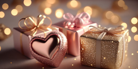 well wrapped gift box from shopping for new year present celebrationの素材