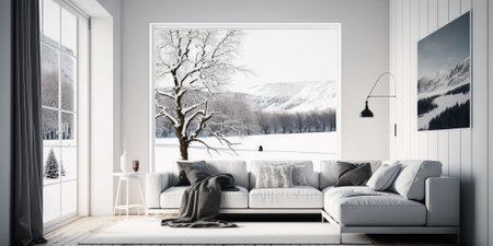 luxurious interior elegant design in modern house. superlative generative AI image.の素材