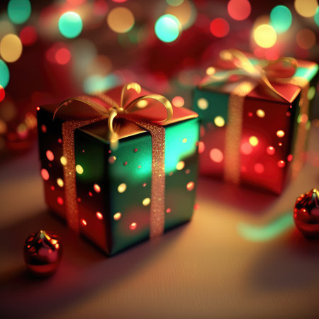 well wrapped gift box from shopping for new year present celebrationの素材