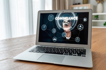 Compliance system for modish online corporate business to meet quality standardの写真素材