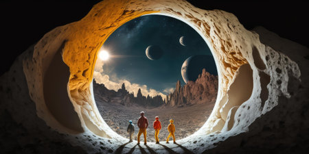 Outer planet landscape with from sci fi novel. superlative generative AI image.の素材