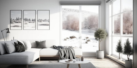 luxurious interior elegant design in modern house. superlative generative AI image.の素材