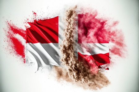 Image of color powder splash and explosion abstract art . Admirable Generative AI image .の素材