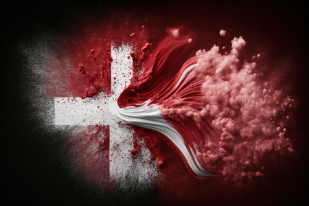 Image of color powder splash and explosion abstract art . Admirable Generative AI image .の素材