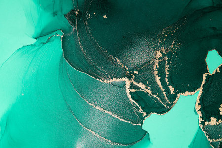 Original artwork photo of marble ink abstract art. High resolution photograph from exemplary original painting. Abstract painting was painted on HQ paper texture to create smooth marbling pattern.の写真素材