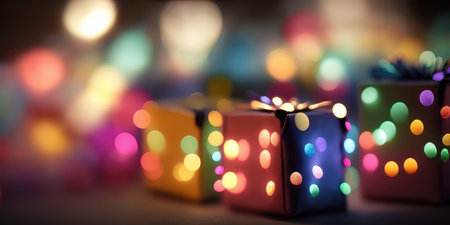 well wrapped gift box from shopping for new year present celebrationの素材