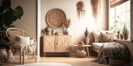 luxurious interior elegant design in modern house. superlative generative AI image.の素材