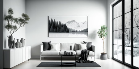 luxurious interior elegant design in modern house. superlative generative AI image.の素材