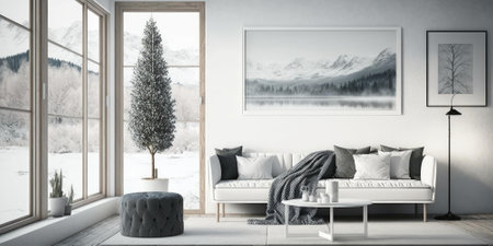 luxurious interior elegant design in modern house. superlative generative AI image.の素材