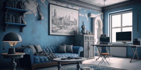 luxurious interior elegant design in modern house. superlative generative AI image.の素材