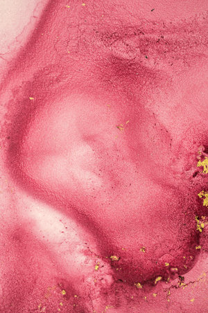 Original artwork photo of marble ink abstract art. High resolution photograph from exemplary original painting. Abstract painting was painted on HQ paper texture to create smooth marbling pattern.の写真素材