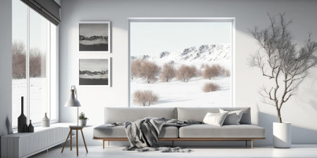 luxurious interior elegant design in modern house. superlative generative AI image.の素材